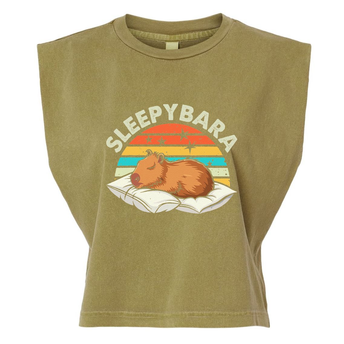 Capybara Pajamas Funny Capybara Costume Gift Garment-Dyed Women's Muscle Tee