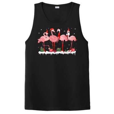 Christmas Pink Flamingo Santa Hat Xmas Lights Pjs Cool Gift PosiCharge Competitor Tank