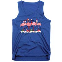 Christmas Pink Flamingo Santa Hat Xmas Lights Pjs Cool Gift Tank Top