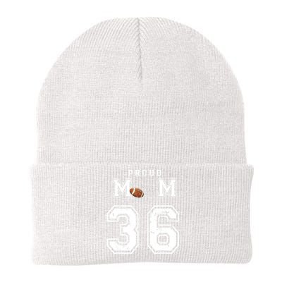 Custom Proud Football Mom Number 36 Personalized For Wo Knit Cap Winter Beanie