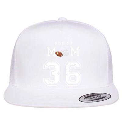 Custom Proud Football Mom Number 36 Personalized For Wo Flat Bill Trucker Hat