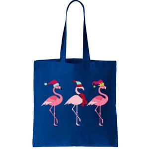 Christmas Pink Flamingo Gift Tote Bag