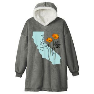 California Poppy Flower Hooded Wearable Blanket