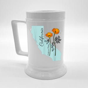 California Poppy Flower Beer Stein