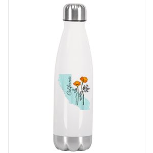 California Poppy Flower Stainless Steel Insulated Water Bottle