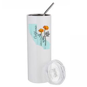 California Poppy Flower Stainless Steel Tumbler