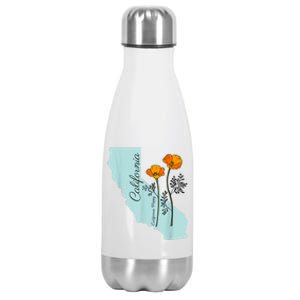 California Poppy Flower Stainless Steel Insulated Water Bottle