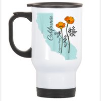 California Poppy Flower Stainless Steel Travel Mug