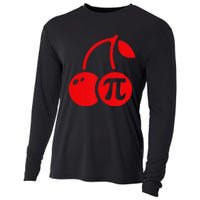 Cherry Pie Funny Pi Day Pun Math Numbers 3.14 March 14 Cooling Performance Long Sleeve Crew