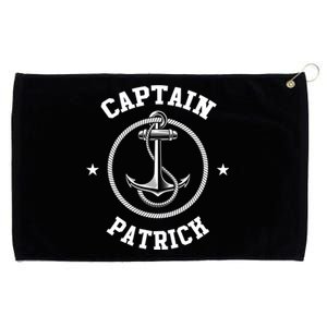 Captain Patrick Funny Personalized Name Sailing Boat Great Gift Grommeted Golf Towel