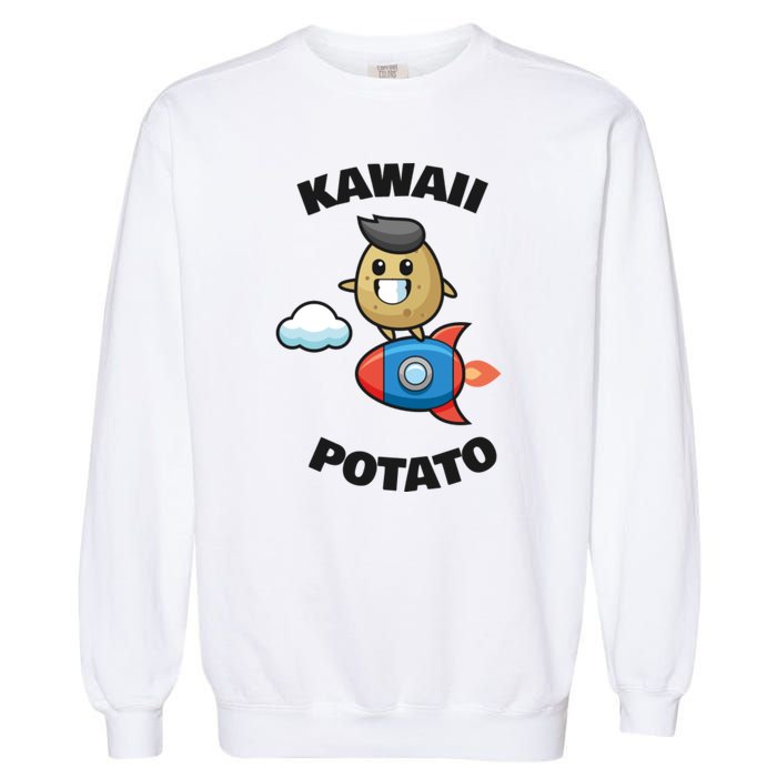 Cute Potato Funny Kawaii Potato Garment-Dyed Sweatshirt