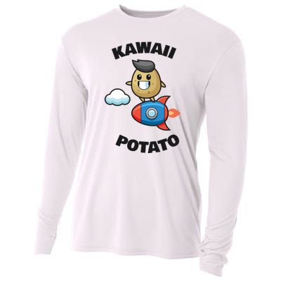 Cute Potato Funny Kawaii Potato Cooling Performance Long Sleeve Crew