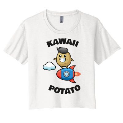 Cute Potato Funny Kawaii Potato Women's Crop Top Tee