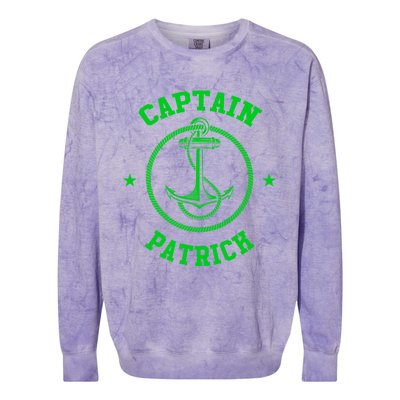 Captain Patrick Funny Personalized Name Sailing Boat Gift Colorblast Crewneck Sweatshirt