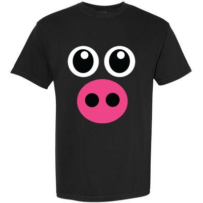 Cute Pig Face Diy Barnyard Animal Halloween Costume Garment-Dyed Heavyweight T-Shirt