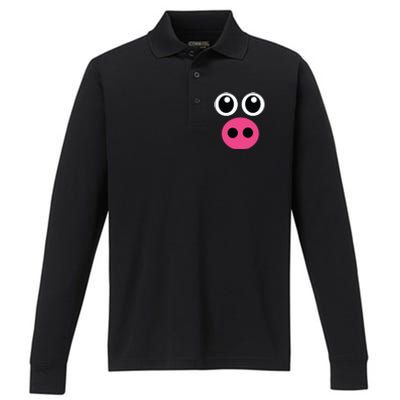 Cute Pig Face Diy Barnyard Animal Halloween Costume Performance Long Sleeve Polo