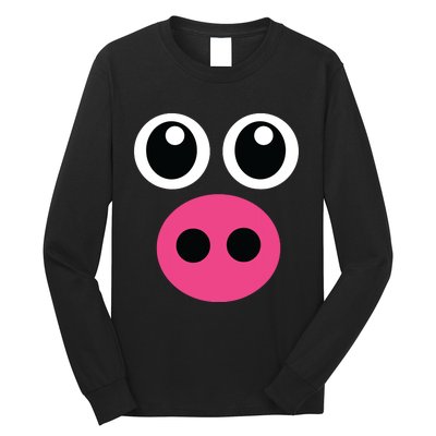 Cute Pig Face Diy Barnyard Animal Halloween Costume Long Sleeve Shirt