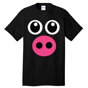 Cute Pig Face Diy Barnyard Animal Halloween Costume Tall T-Shirt