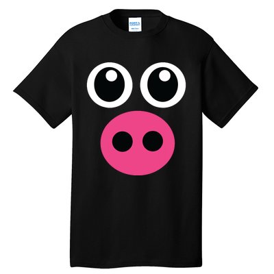 Cute Pig Face Diy Barnyard Animal Halloween Costume Tall T-Shirt