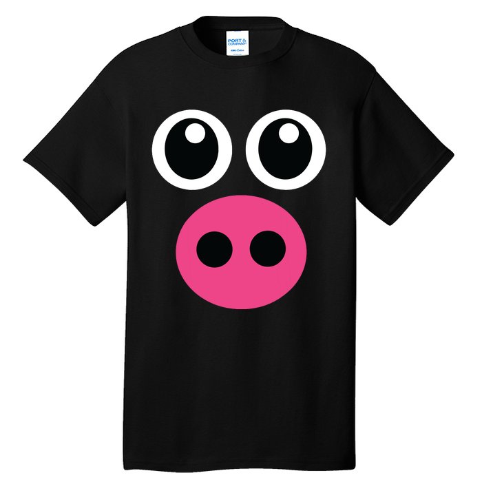 Cute Pig Face Diy Barnyard Animal Halloween Costume Tall T-Shirt