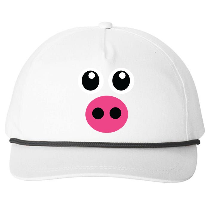 Cute Pig Face Diy Barnyard Animal Halloween Costume Snapback Five-Panel Rope Hat