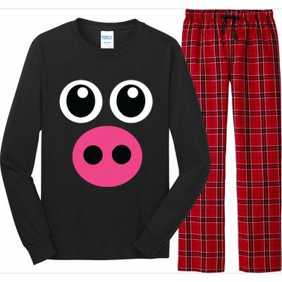 Cute Pig Face Diy Barnyard Animal Halloween Costume Long Sleeve Pajama Set