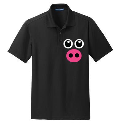 Cute Pig Face Diy Barnyard Animal Halloween Costume Dry Zone Grid Polo