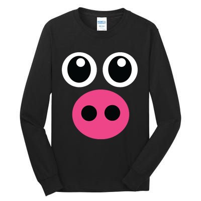 Cute Pig Face Diy Barnyard Animal Halloween Costume Tall Long Sleeve T-Shirt