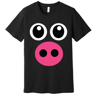 Cute Pig Face Diy Barnyard Animal Halloween Costume Premium T-Shirt