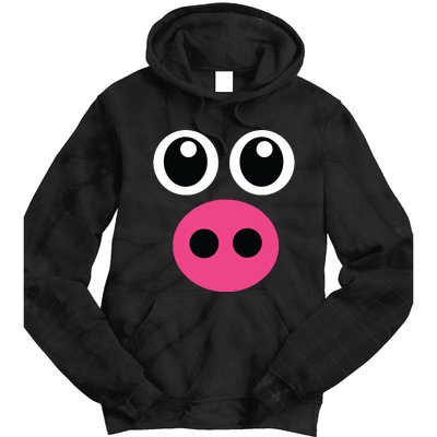 Cute Pig Face Diy Barnyard Animal Halloween Costume Tie Dye Hoodie