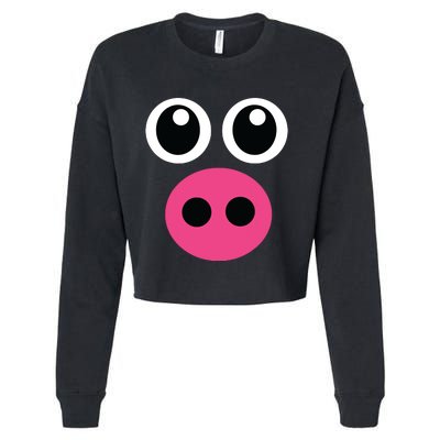 Cute Pig Face Diy Barnyard Animal Halloween Costume Cropped Pullover Crew