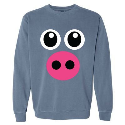 Cute Pig Face Diy Barnyard Animal Halloween Costume Garment-Dyed Sweatshirt