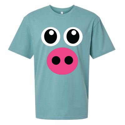 Cute Pig Face Diy Barnyard Animal Halloween Costume Sueded Cloud Jersey T-Shirt