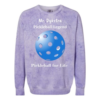 Custom Pickleball For Life Personalize Text Name Colorblast Crewneck Sweatshirt