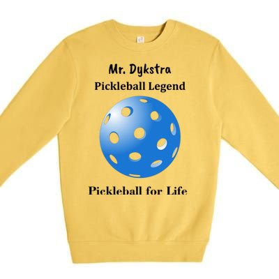 Custom Pickleball For Life Personalize Text Name Premium Crewneck Sweatshirt