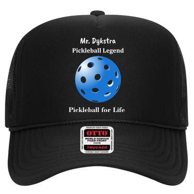 Custom Pickleball For Life Personalize Text Name High Crown Mesh Back Trucker Hat