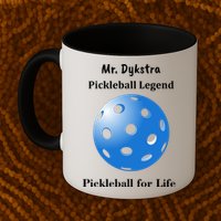 Custom Pickleball For Life Personalize Text Name Mug