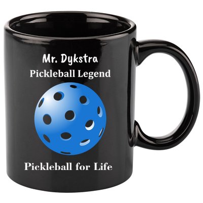 Custom Pickleball For Life Personalize Text Name 11oz C Handle Ceramic Mug