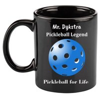 Custom Pickleball For Life Personalize Text Name 11oz C Handle Ceramic Mug