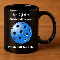 Custom Pickleball For Life Personalize Text Name 11oz C Handle Ceramic Mug