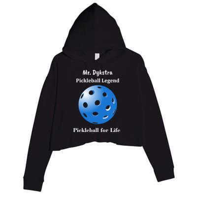 Custom Pickleball For Life Personalize Text Name Crop Fleece Hoodie