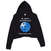 Custom Pickleball For Life Personalize Text Name Crop Fleece Hoodie