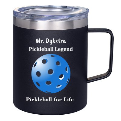 Custom Pickleball For Life Personalize Text Name 12oz Stainless Steel Coffee Mug