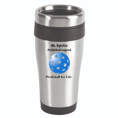 Custom Pickleball For Life Personalize Text Name 16oz Travel Tumbler