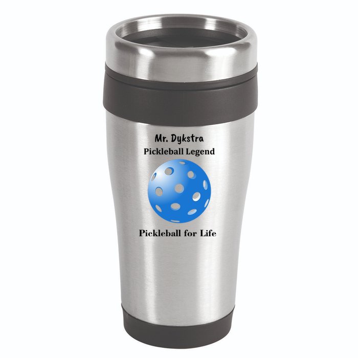 Custom Pickleball For Life Personalize Text Name 16oz Travel Tumbler