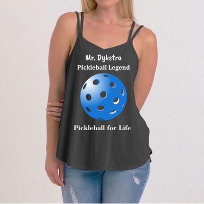 Custom Pickleball For Life Personalize Text Name Women's Strappy Tank