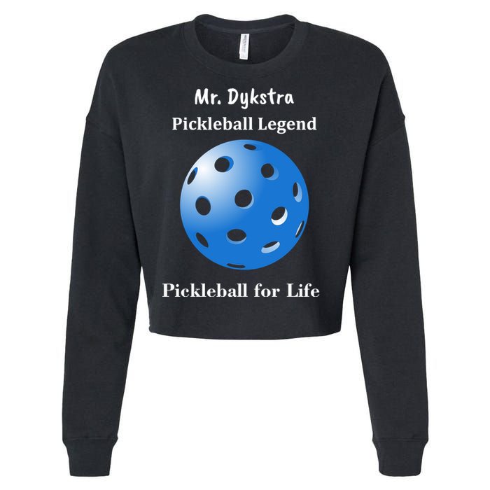 Custom Pickleball For Life Personalize Text Name Cropped Pullover Crew