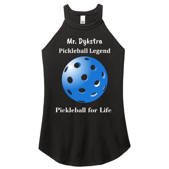 Custom Pickleball For Life Personalize Text Name Women's Perfect Tri Rocker Tank