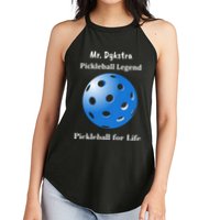 Custom Pickleball For Life Personalize Text Name Women's Perfect Tri Rocker Tank