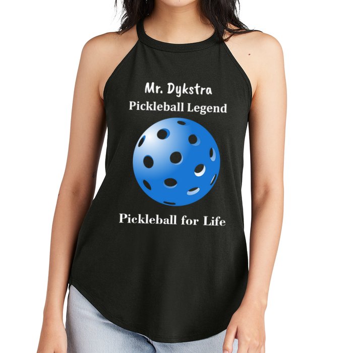 Custom Pickleball For Life Personalize Text Name Women's Perfect Tri Rocker Tank